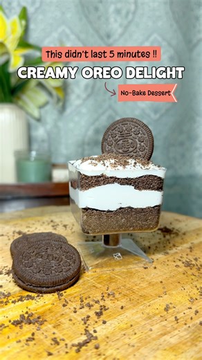 Creamy Oreo Delight | No-Bake Oreo Dessert Cups|Easy Party Dessert Recipe #oreodessert #food #shorts