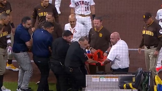 This collision was so bad Luis Arraez had to be carted off the field
