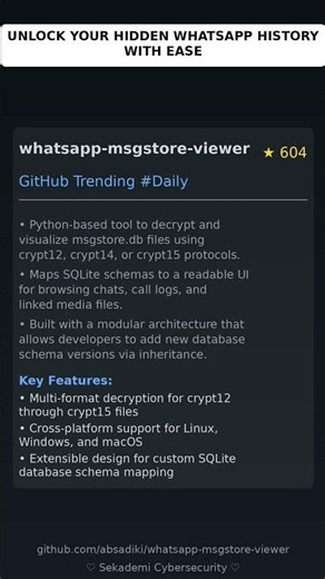 GitHub Trending Repositories: absadiki/whatsapp-msgstore-viewer 🇬🇧
