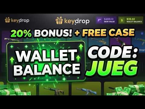 KEYDROP BEST PROMO CODE 2026 - 20% BONUS PROMO CODE ''JUEG''- CLAIM NOW! (KEYDROP FREE CASE CODE)