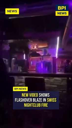 BPI News on Instagram: "A new video suggests the Crans-Montana nightclub fire became a deadly “flashover”, igniting the entire venue almost instantly. Le Constellation had a 6.5/10 safety rating, wooden interiors and only one staircase. At least 47 died and 115 were injured. #Switzerland"