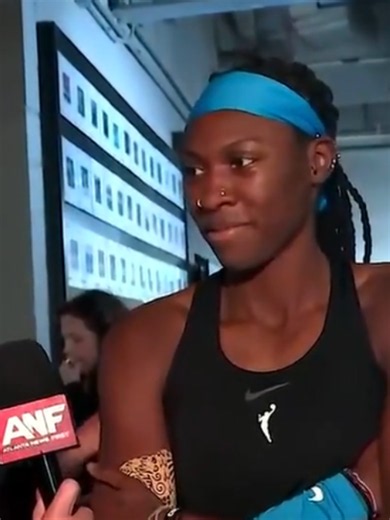 Atlanta Dream’s Rhyne Howard speaks to ANF after Game 3 victory at State Farm Arena. “We let the game come to us.” #atlantadream #wnbafinals #anglereese #statefarmarena