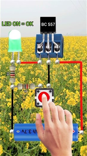 Simple PNP Transistor Tester Circuit withLED #khairunelectronicsbd #foryou #Shorts