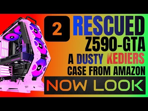 BIOSTAR Z590‑GTA Revival — RGB Fan Stack, PSU Mount & First Light Test