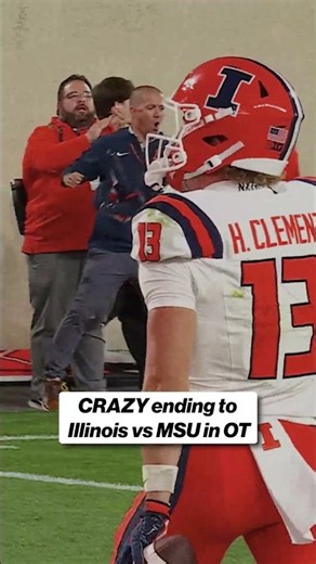 Wild ending to the Illinois-Michigan State game 😱 #cfb #illinois #michiganstate