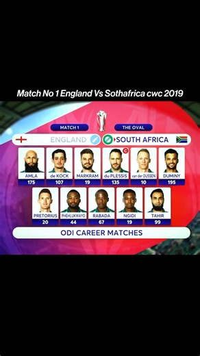M1 SOUTHAFRICA VS ENGLAND CWC 2019