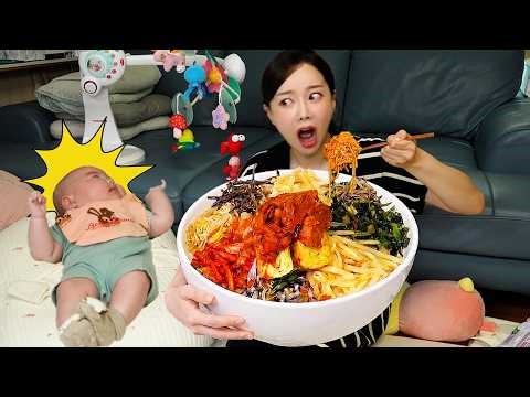 육아는 타이밍⏱️ 고추참치 때려 넣고 후다닥 비벼먹는 비빔밥 먹방 😆 Korean Home Food Mukbang ASMR Ssoyoung