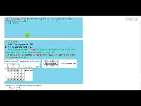 signed subtraction in 1s complement