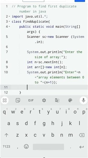 Java Program to Find First Duplicate Java Array Program | Find First Repeating Element #dsajava #yt