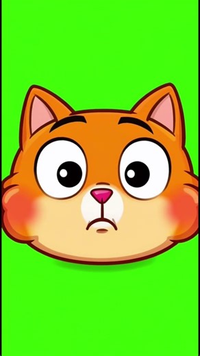 Funny Cat Face Green Screen Compilation | Cartoon Cat Reactions for Editing