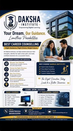 Free Career Counselling In Faridabad | Daksha Institute 🔥
