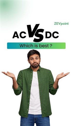 ZEVpoint on Instagram: "AC vs DC chargers what’s the real difference? Not every EV needs fast charging, and not every location needs a DC charger. In this reel, we break down how AC and DC chargers work, their charging speed, ideal use cases, and how choosing the right charger can save you time, money, and stress 🚗🔌 Whether you’re an EV owner, business, or planning to install a charger—this one’s for you. #EVCharging #ACvsDC #EVIndia #ElectricVehicles"