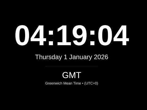 🕒 LIVE: GMT Clock (Greenwich Mean Time) | London, Accra, Reykjavik | 24/7 World Clock