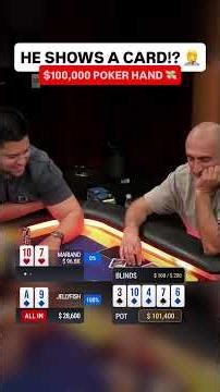 He SHOWS A CARD in a $100,000 Poker Hand on Hustler Casino Live!? 😵‍💫 #wpt #poker #shorts
