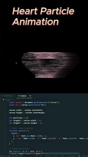 Heart Particle Animation Using JavaScript | Creative Coding
