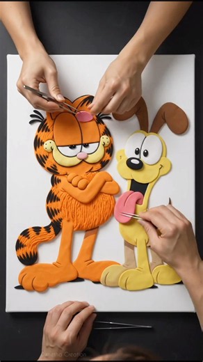 Beautiful Garfield and Odi | Handmade Wall Decor | Epi 01 #artcollector #foryou #wallart #handmade