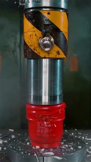 Gas Cylinder vs Hydraulic Press 😱 Will It Explode? #shorts