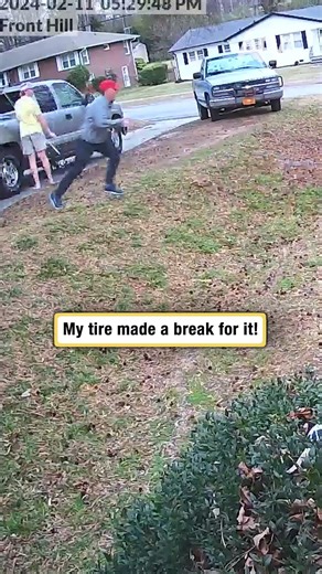 My tire made a break for it!