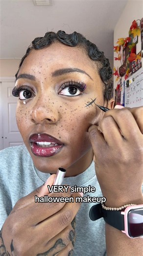 Halloween makeup for corporate girls — very simple office look