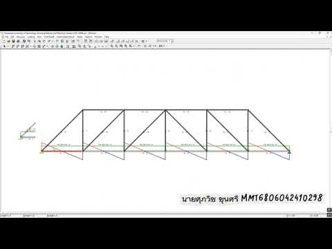 การใช้โปรแกรมSUT Structor ออกเเบบเเละคำนวณโครงสร้างHowe Truss