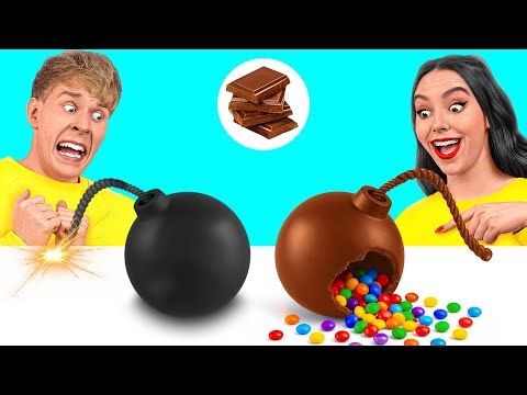 Real Food vs Chocolate Food Challenge with Wednesday Addams | Kitchen War by Trend DO Challenge
