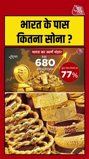 India के पास कितना Gold है ? #aajtak #shorts #viral #viralvideo #latestnews #gold #goldreserves