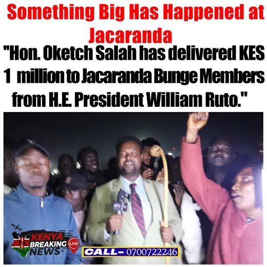 Jacaranda Bunge Receives KES 1 Million from President Ruto