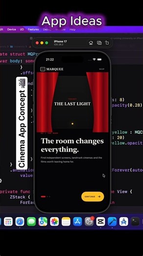 App Ideas For Beginners. Cinema App Concept SwiftUI