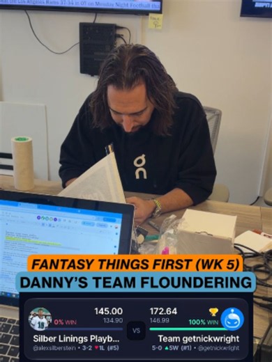 Danny's team isn't doing too well 🫣 #nfl #fantasyfootball | fantasy football