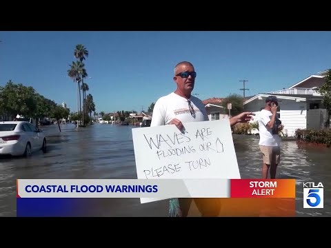 Coastal flood warnings in place as high surf pounds Southern California coastline