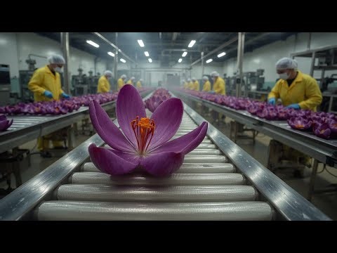 Inside the Saffron Factory – World's Most Expensive Spice Worth More Than Gold (Full Process)
