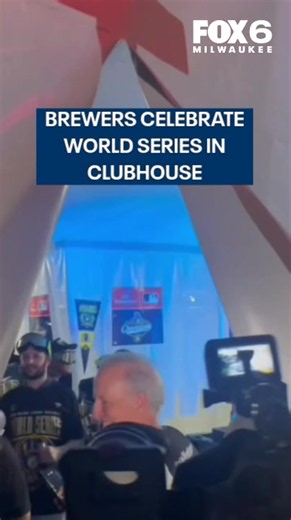 FOX6 was the first local crew inside the clubhouse when the World Series champion Milwaukee Brewers began their celebration! #brewers #worldseries #milwaukee