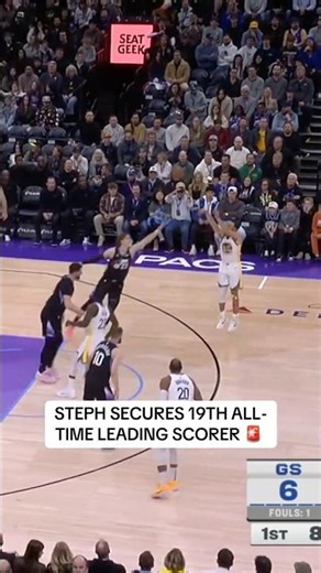 Steph's 3 to become the NBA's 19th all-time leading scorer 🙌