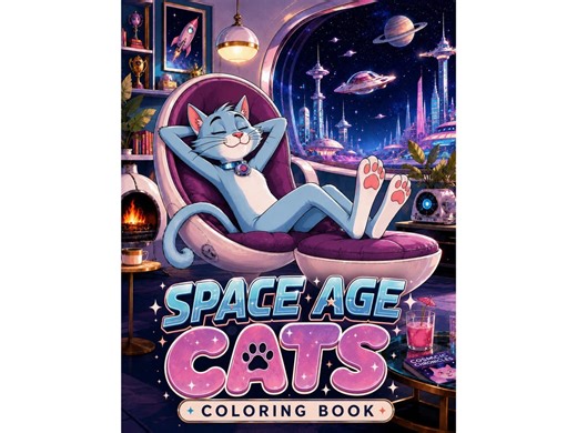 Space Cats Coloring Book Printable Pages for Adults and Teens Sci-fi Fantasy - Etsy