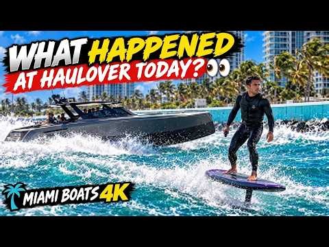 Huge Waves & Strong Winds at Haulover Inlet! 🌊 Miami Boat Action