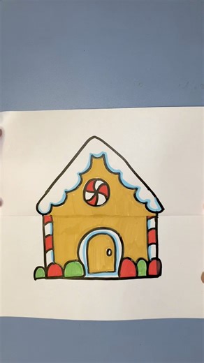 Gingerbread House 🏠 #drawing #funny #art #easydrawing #drawingtutorial #painting #emoji #coloring