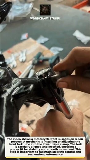Motorcycle Fork Installation Process | Smooth Suspension Fix #mechanic #motorcycle #repair