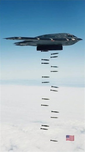 The B-2 Spirit stealth bomber unleashed high above the clouds. ✈️💣