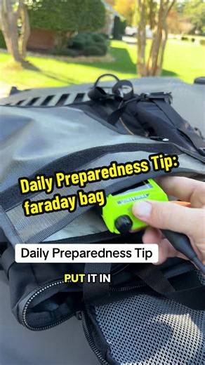Daily Preparedness Tip. Put your radio in a faraday bag before it goes in your bug out bag. EPM attacks are unlikely, but not impossible. #preparedness #prepare #prepared #prepper