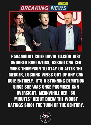 Bari Weiss Snubbed From CNN as CBS News Ratings Collapse