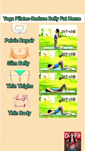 Yoga Pilates-Reduce Belly Fat#short #reducebellyfat #bellyfatloss #yoga