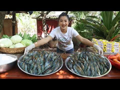 Yummy river shrimps stir-fry noodle | River shrimp recipes | Home style cooking