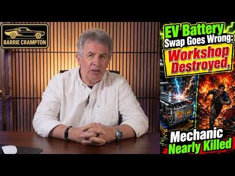 EV Battery Swap Goes Wrong Workshop Destroyed, Mechanic Nearly Killed!