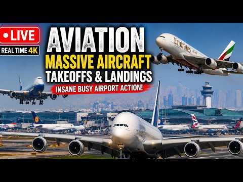 LIVE Aviation Massive Aircraft Takeoffs & Landings | Insane Busy Airport Action in Real Time 4K
