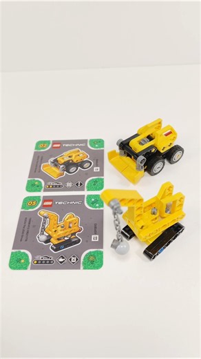 LEGO Technic Mighty Machines S1 (5/8) Wrecking Ball Crane (42233) vs (2/8) Wheel Loader #shorts TBB