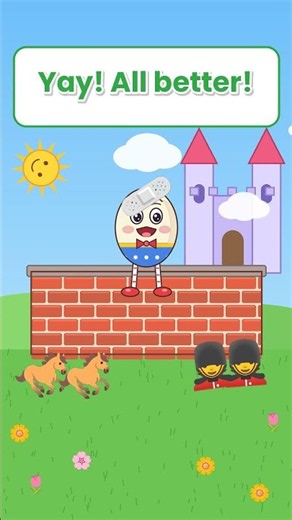 Humpty Dumpty Sat on a Wall 🥚 Sing Along Nursery Rhyme for Kids #shorts