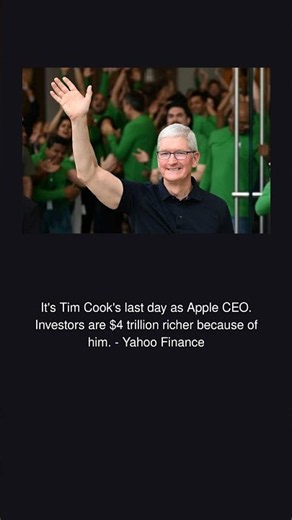 It's Tim Cook's last day as Apple CEO. Investors are $4 trillion richer because of h | Business News