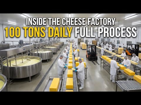 Inside the Cheese Factory – How 100 Tons of Cheese Is Made Daily (Full Process)