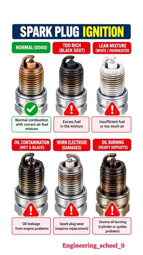 Spark Plug Color Meaning 🔥 | 6 Spark Plug Problems You Must Know | Engine Troubleshooting⚙️😱