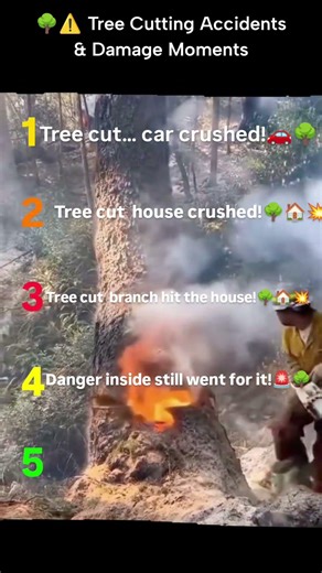 🔥🌳 Tree Fire Situation – Dangerous Cutting Moment! #funny #hilariousfails #viral